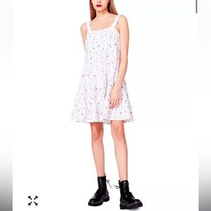 Betsey Johnson Rosebud Eyelet Floral Fit and Flare Tiered Dress Small